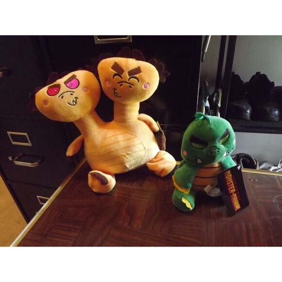 NWT Japanese Monster Mania Good Stuff Lot Of 2 Ghiddy Two Headed Godzilla - Picture 1 of 9